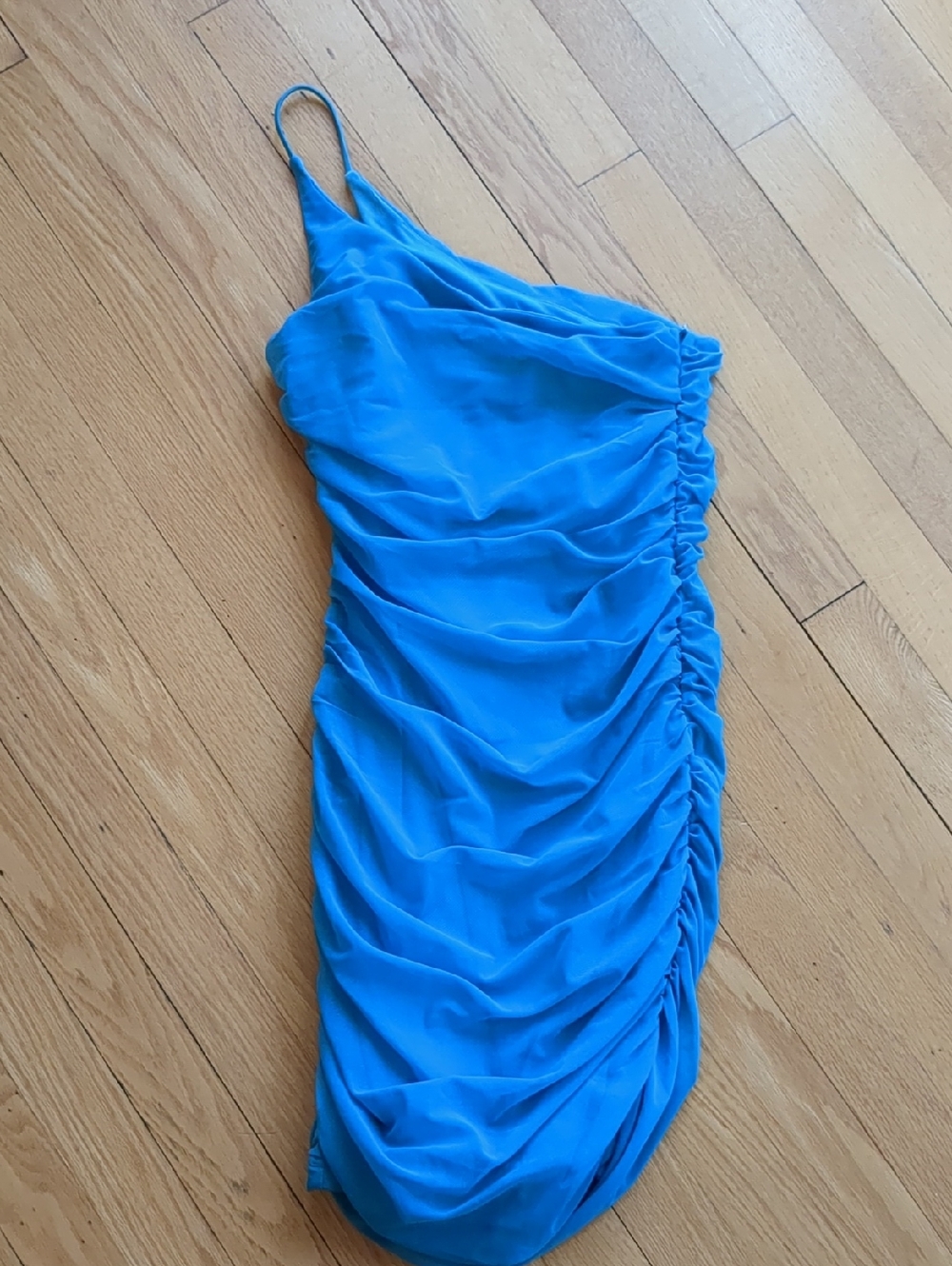 Princess Polly Electric Blue One-Shoulder Ruched Dress